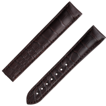 Two-piece strap - Brown alligator leather strap with foldover clasp - 9800.02.75