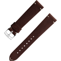 Two-piece strap - Brown leather strap with pin buckle - 032CUZ006677