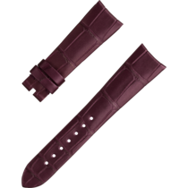 Two-piece strap - Burgundy alligator leather strap with pin buckle - 032CUZ009877