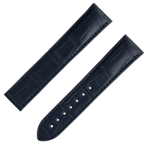 Two-piece strap - Dark blue alligator leather strap with foldover clasp - 032CUZ007465