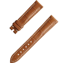 Two-piece strap - Golden brown alligator leather strap with pin buckle - 032CUZ007256