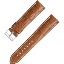 Two-piece strap - Golden brown alligator leather strap with pin buckle - 032CUZ007256