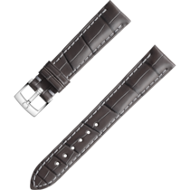 Two-piece strap - Grey alligator leather strap with pin buckle - 032CUZ007262