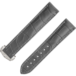 兩件式表帶 - 灰色鱷魚皮表帶連摺疊扣 - 032CUZ007463
