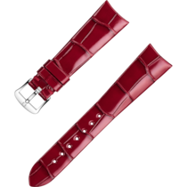 Two-piece strap - Red alligator leather strap with pin buckle - 032CUZ012325