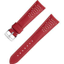 Two-piece strap - Red leather strap with pin buckle - 032CUZ010020