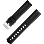 兩件式表帶 - 海馬潛水300米腕表黑色橡膠表帶連針扣 - 032CVZ010126