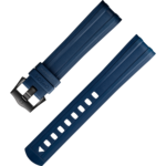 兩件式表帶 - 海馬潛水300米腕表藍色橡膠表帶連針扣 - 032CVZ010127
