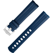兩件式表帶 - 海馬潛水300米腕表藍色橡膠表帶連針扣 - 032CVZ010127