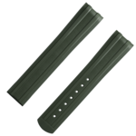 兩件式表帶 - 海馬潛水300米腕表綠色橡膠摺疊扣表帶 - 032Z017213