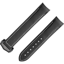 兩件式表帶 - 海馬Planet Ocean 600米腕表黑色橡膠表帶連摺疊扣 - 032CVZ009738