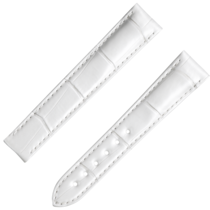 Two-piece strap - White alligator leather strap with foldover clasp - 9800.03.17