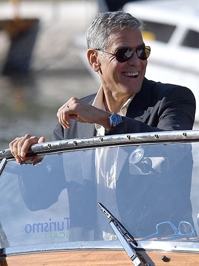 George Clooney wears the Aqua Terra