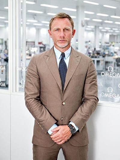 Daniel Craig visits the Omega factory in Villeret